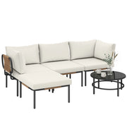 Set Giardino 5 Pezzi ¨C Zephmum ¨C Polyrattan con Cuscini Grigio, 180x90x75 cm