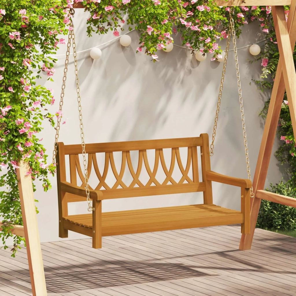 Panchina Altalena da Giardino Naturale 110 x 56 x 58 cm
