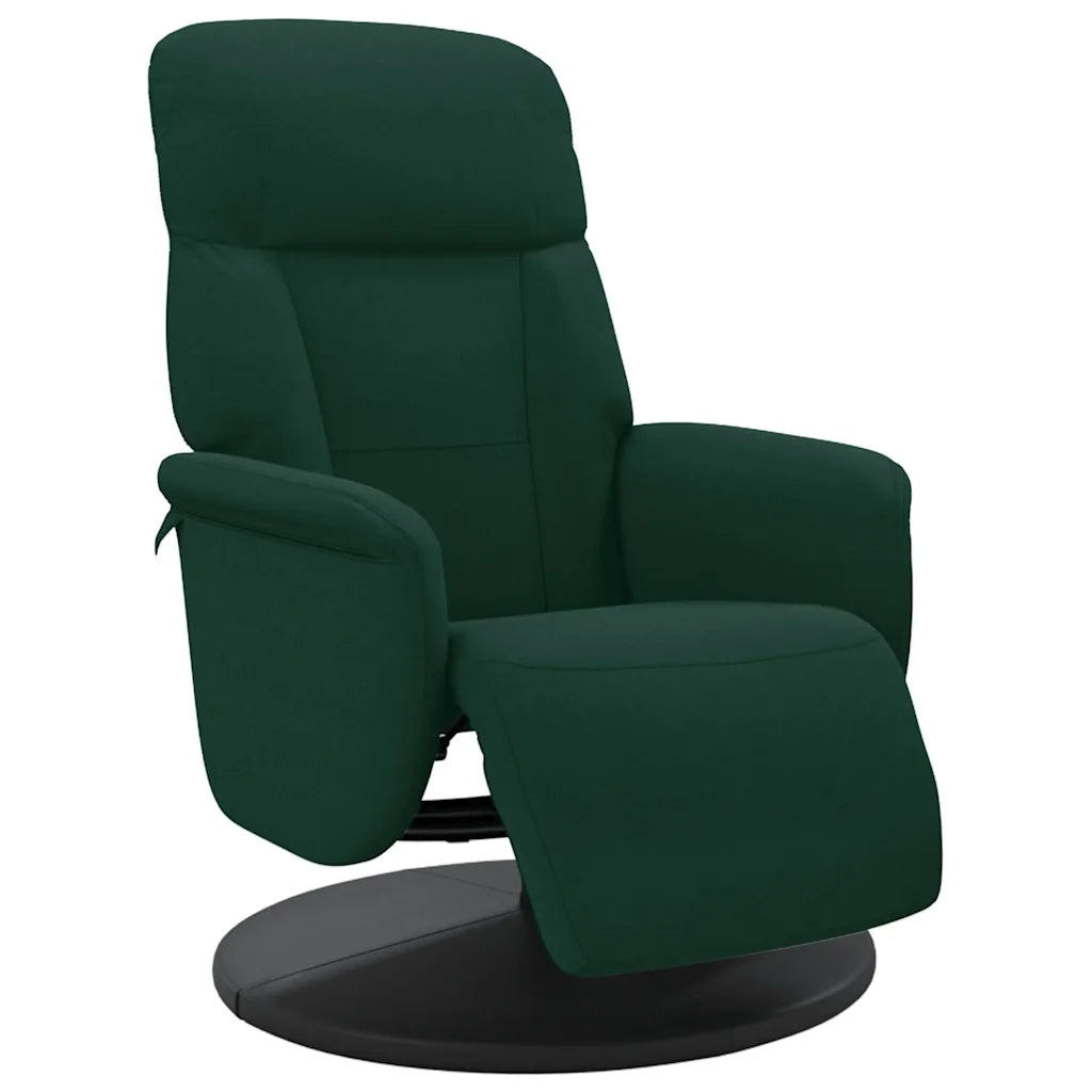 Poltrona Reclinabile con Poggiapiedi Verde Scuro in Velluto 356684