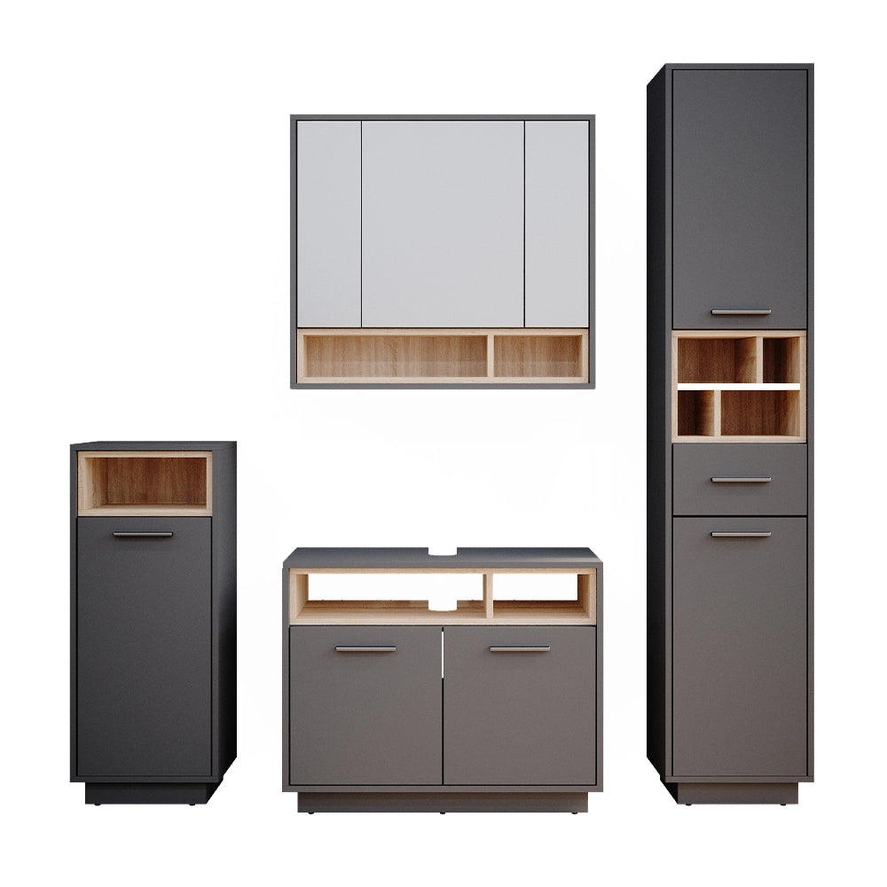 Vicco Set mobili bagno Antracite 4 parti