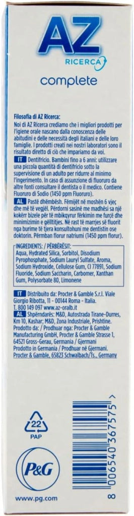 AZ COMPLETE DENTIFRICIO IN FORMATO DA 65ML EXTRA WHITE