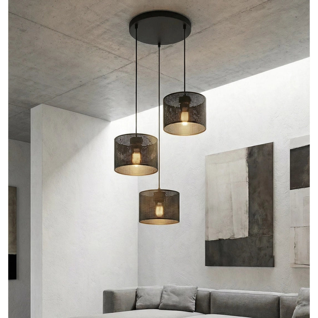 Lampada a sospensione LUX in acciaio nero opaco