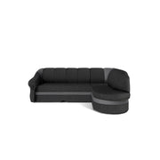 Divano ad angolo destro convertibile BENANA 250 cm grigio scuro e grigio con contenitore