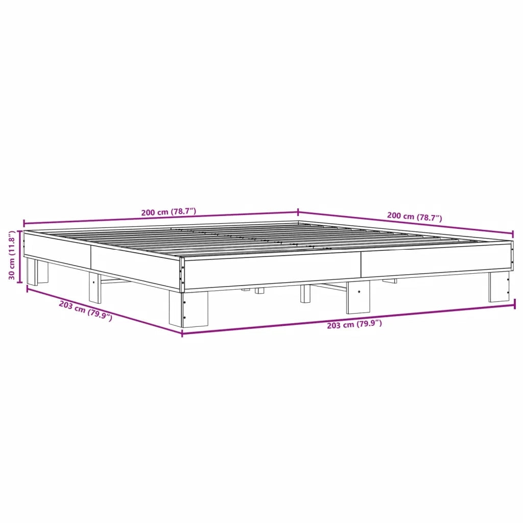 Giroletto Rovere Fumo 200x200 cm in Legno Multistrato e Metallo 3280219