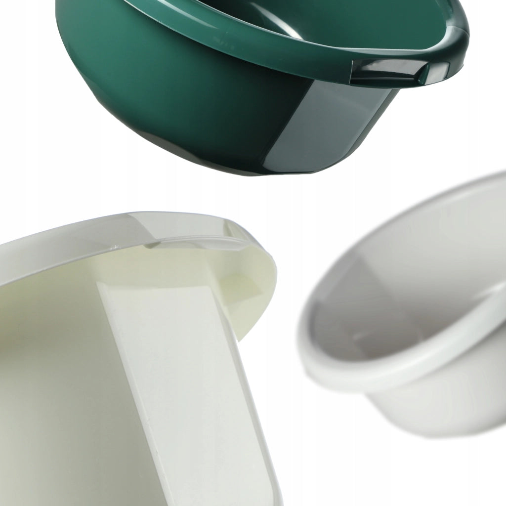 Bacinella in plastica KADAX da 5 litri, rotonda, con manici.