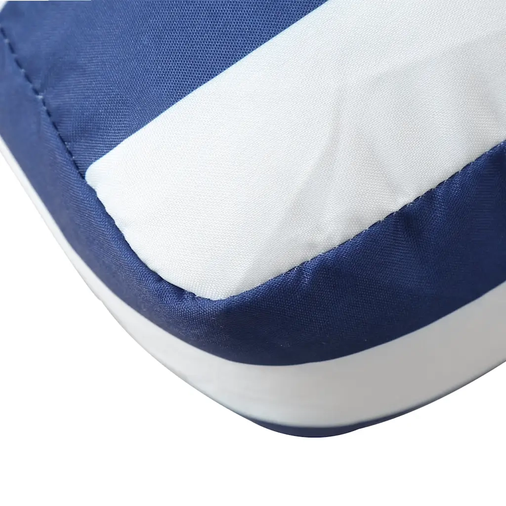 Cuscini per Pallet 3 pz | Cuscini per sedie Strisce Blu e Bianche Tessuto Oxford