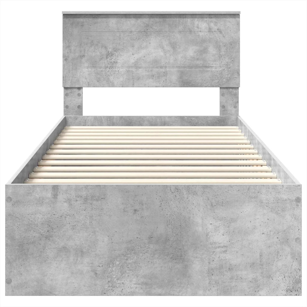Struttura del letto con testiera Grigio cemento 120 x 200 cm