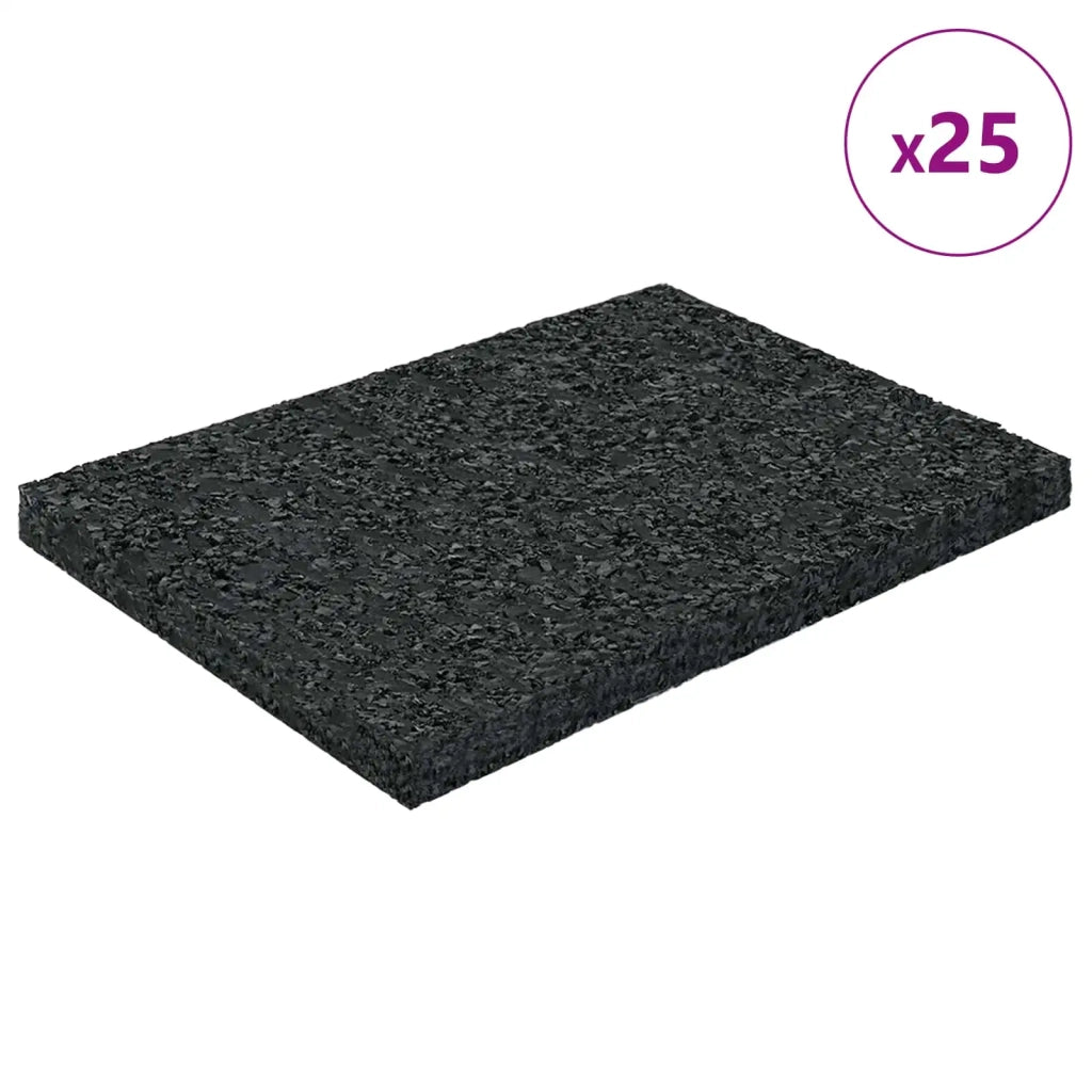 Pad per patio in granuli di gomma Nero 6 x 9 x 0,6 cm Gomma CFW7262138