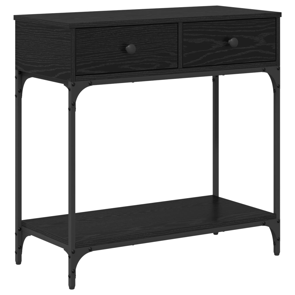 Tavolino Console Rovere Nero 75x34.5x75 cm Legno Ingegnerizzato