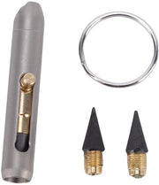 Penna Grafitea Stabili e Non Deformabili - Mini Penna a Legerazione di Titanio - Compatta e Portatile - Penna da Chiave - Facile da Usare - Decorazione Unica - Penna Grafitea