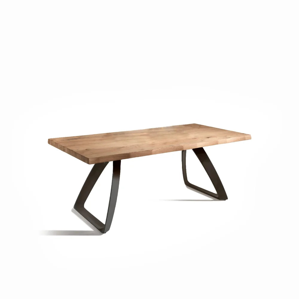 Tavolo da pranzo allungabile in legno impiallacciato rovere naturale Timber 160-240x90 cm fino a 10 posti Made in Italy | Duzzle