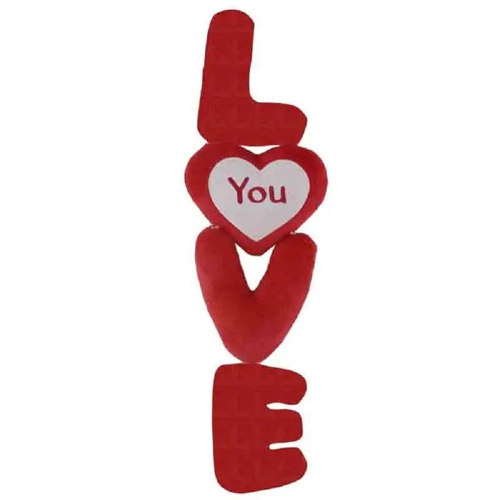Trade Shop - Scritta In Peluche Love Rosso Cuore You 35 Cm Regalo Per San Valentino 93680 -