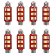 8 Pezzi Lampada Led Siluro 41mm Canbus T11 SV8.5 C5W C10W 12 SMD 4014 12V 1.8W 180lm Bianco Freddo 6500K