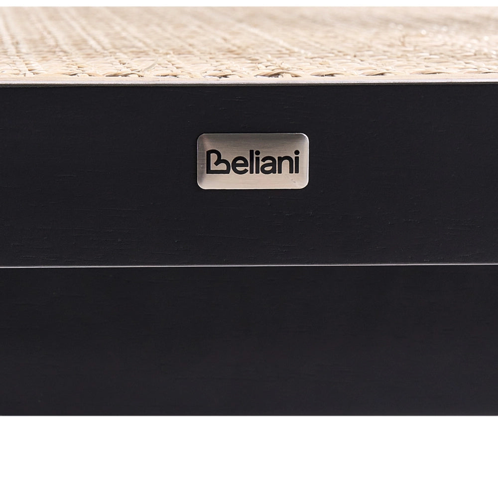 Sedia da pranzo di design in legno e vimini naturale nera schienale minimalista soggiorno sala da pranzo