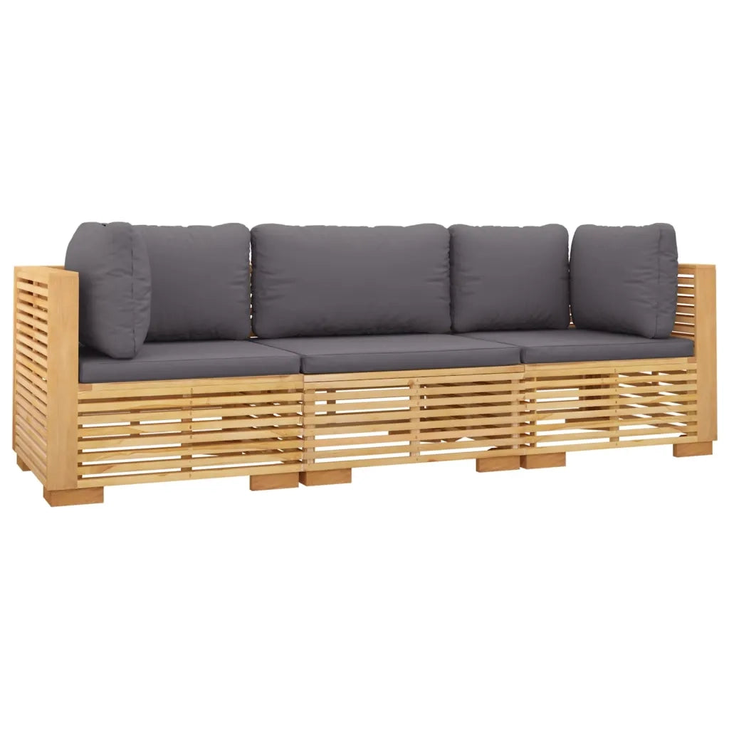 Set Divani da Giardino 3 pz con Cuscini Legno Massello di Teakcod mxl 97565