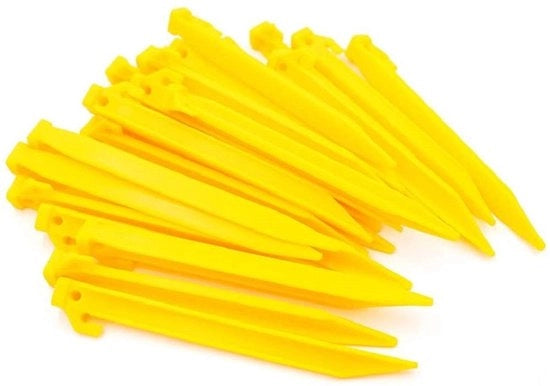 Tenthaken per Camping 24 Stuks - 22,5 cm Kunststof - Antislip Haak - Occhio di Sicurezza - Disegno Robusto - Per Tenda/Camping - Tentharingen