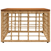 Tavolo da Giardino | Tavolino da esterno Naturale 55 x 55 x 37 cm Rattan PE e Vetro