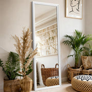 SPECCHIO Intero 160x50 cm Bianco in Legno e Metallo con base regolabile