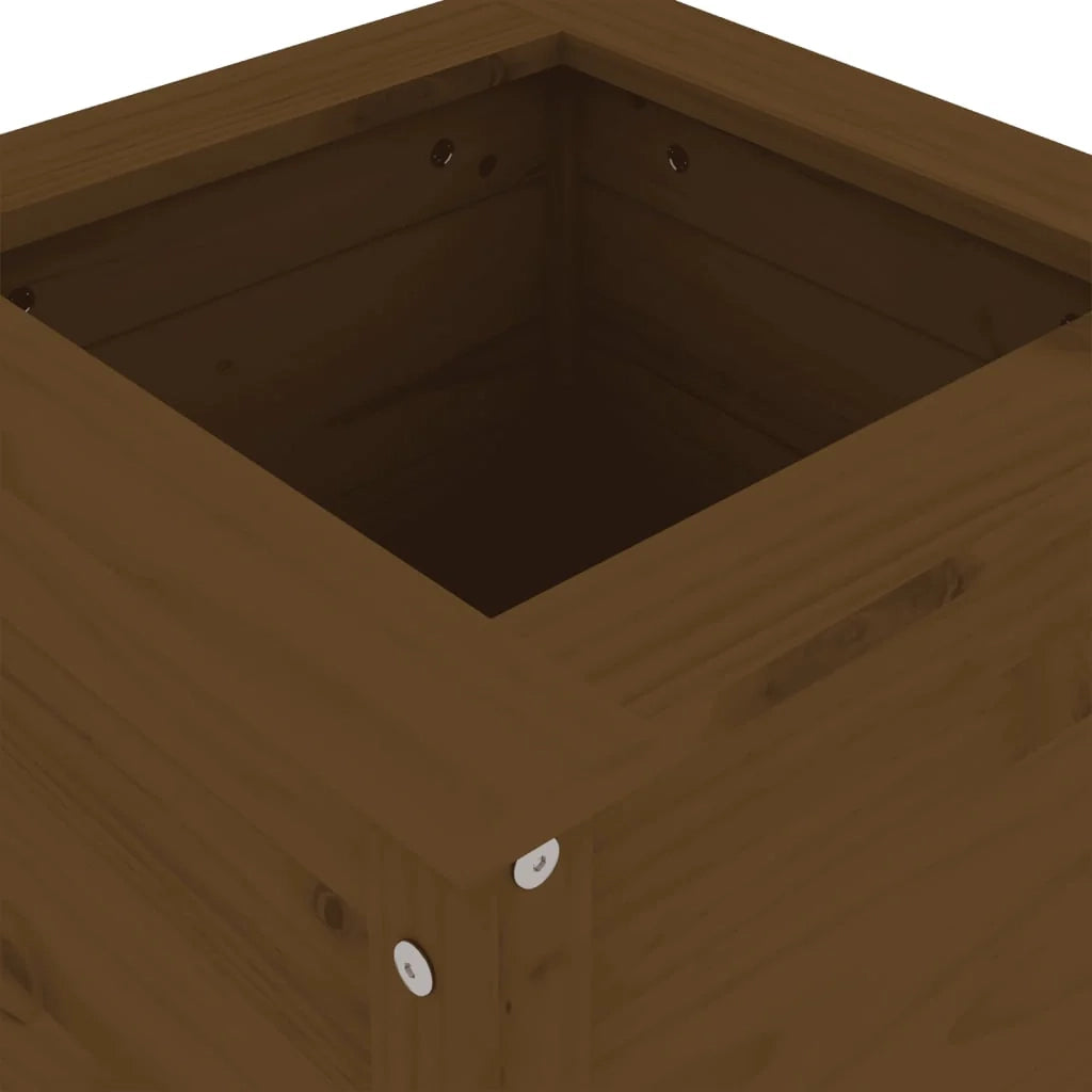 Fioriera rialzata per piante fiori terrazza giardino 40 x 40 x 78 cm legno massello di pino marrone 02_0037581