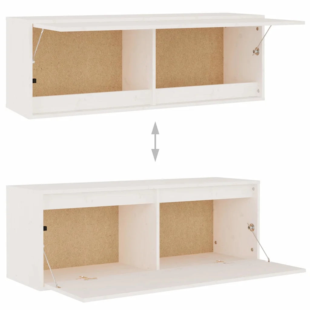 Mobili Porta TV 3 pz Bianchi in Legno Massello di Pino cod mxl 11608