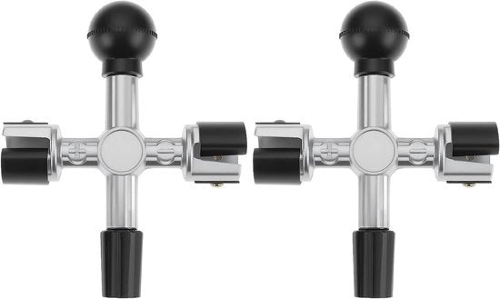 Pulitore di Terminali Batteria a Spazzola per Veicoli Elettrici - 4-Via - 129 x 103,5 x 30mm - Veicoli - Adatto per Auto - Set a 2 pezzi Nero Rosso.