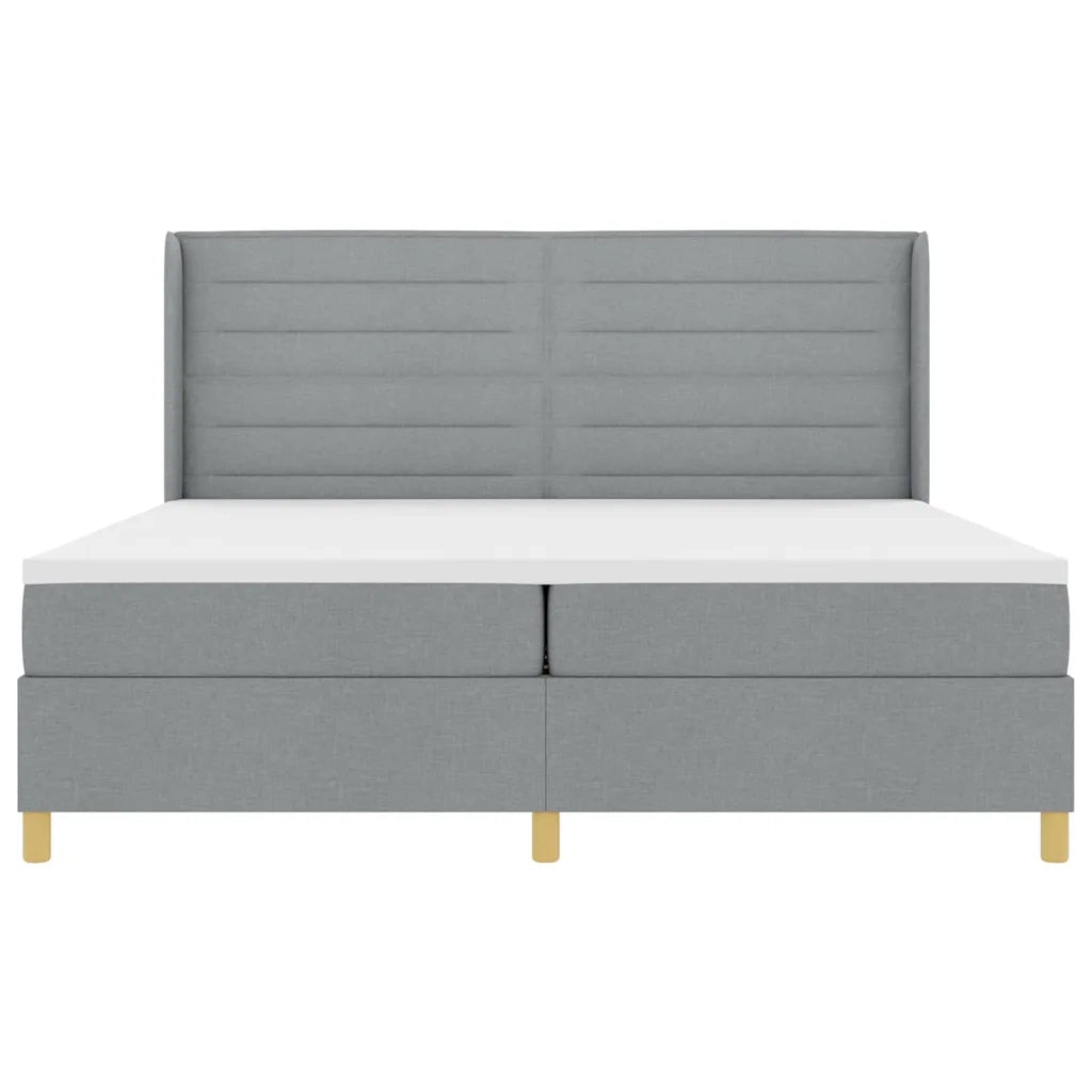 Letto a molle con materasso Grigio chiaro 200 x 200 cm Tessuto
