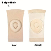 Due pezzi / 1 coppia di protezioni ginocchia respiranti per uomo e donna per basket, corsa, bicicletta, calcio e danza, supporto confortevole (beige)