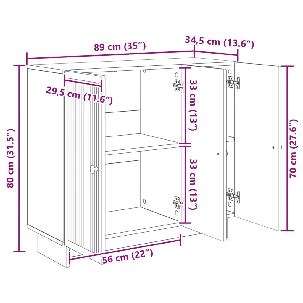 Credenza | Madia | Buffet da pranzo | Armadio da pranzo Grigio Cemento 89 x 34,5 x 80 cm Legno ingegnerizzato