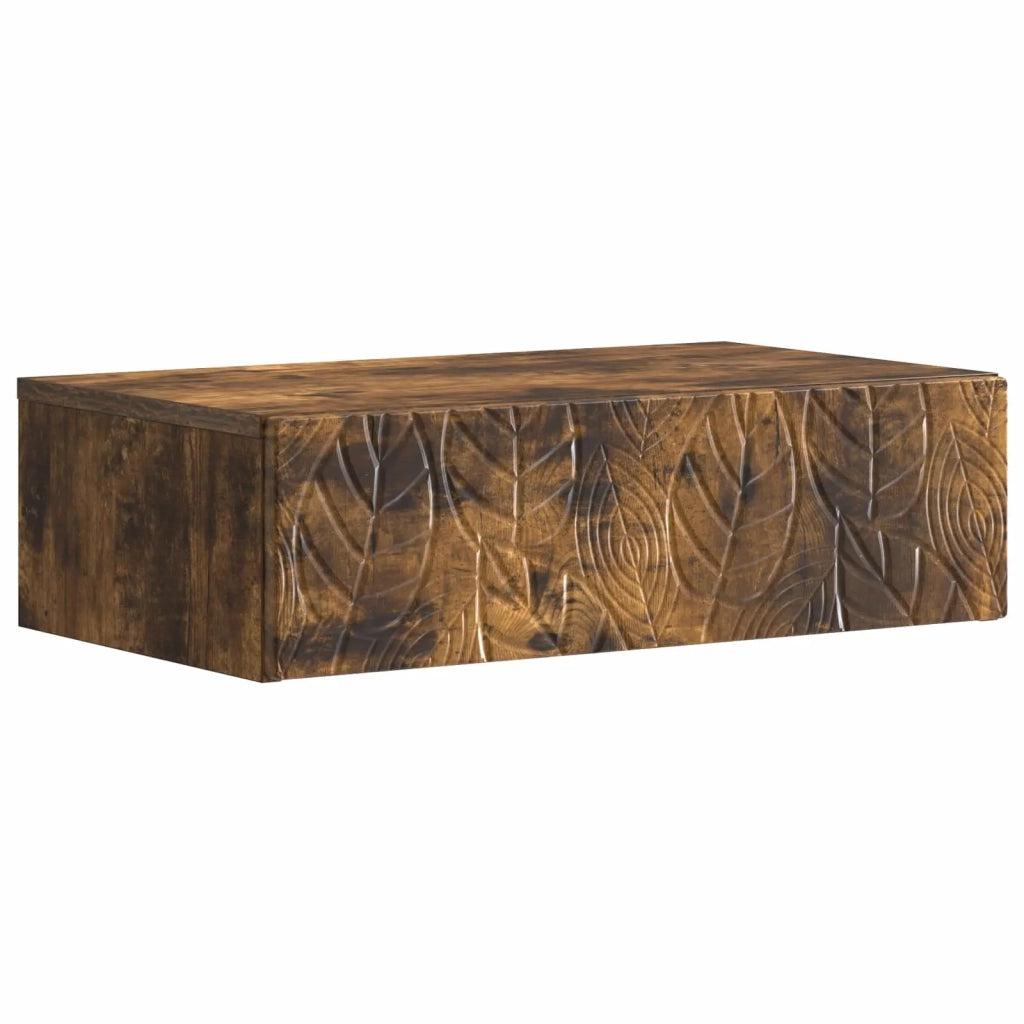 Tavolino da Parete Laterale 59 x 34,5 x 17 cm Rovere Fumo 898830