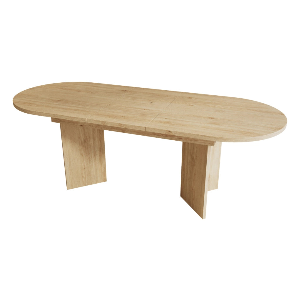 Tavolo da pranzo allungabile in MDF; finitura rovere