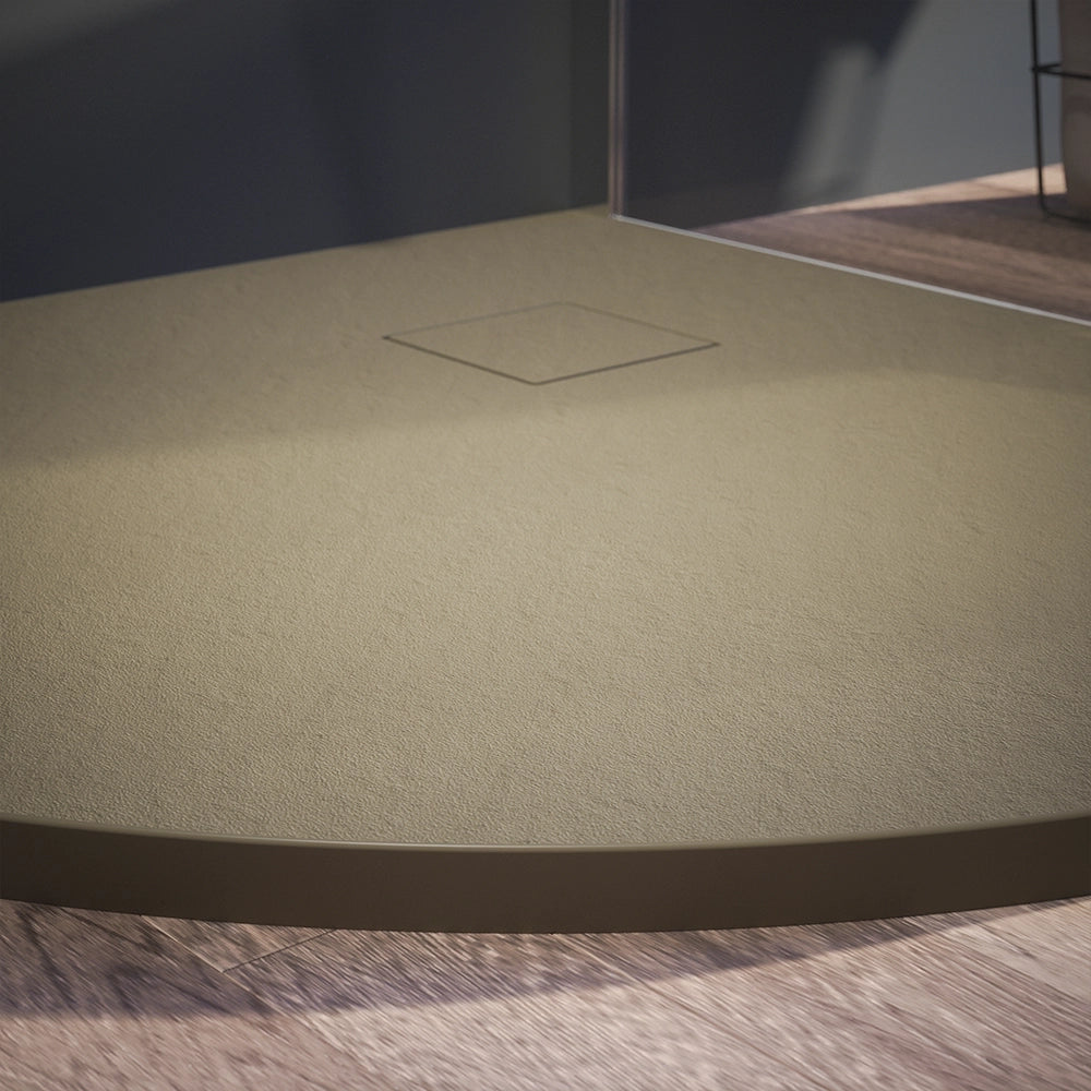 Piatto doccia 90x90 cm semicircolare colore marrone effetto pietra | Samos