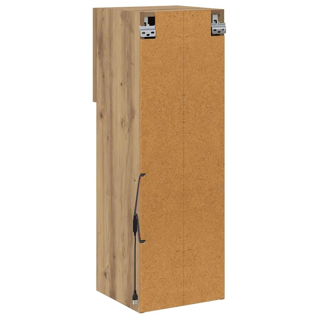 Mobiletti TV a parete con LED 2 pcs Rovere artigianale 882951