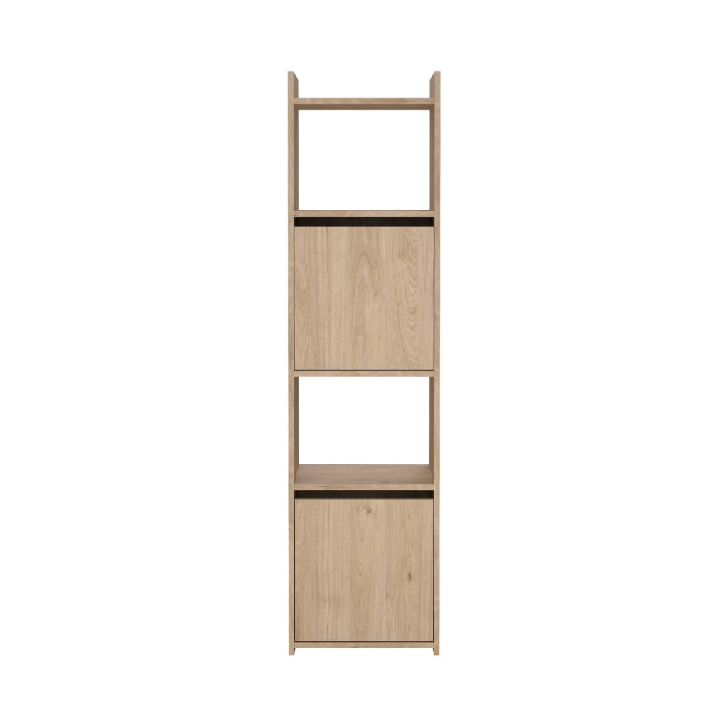 Libreria Julien, Scaffale da ufficio, Mobile portalibri, Biblioteca, 40x34 h155 cm, Rovere