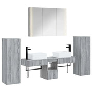 Set di mobili per il bagno 6 pcs Sonoma grigio 3407140