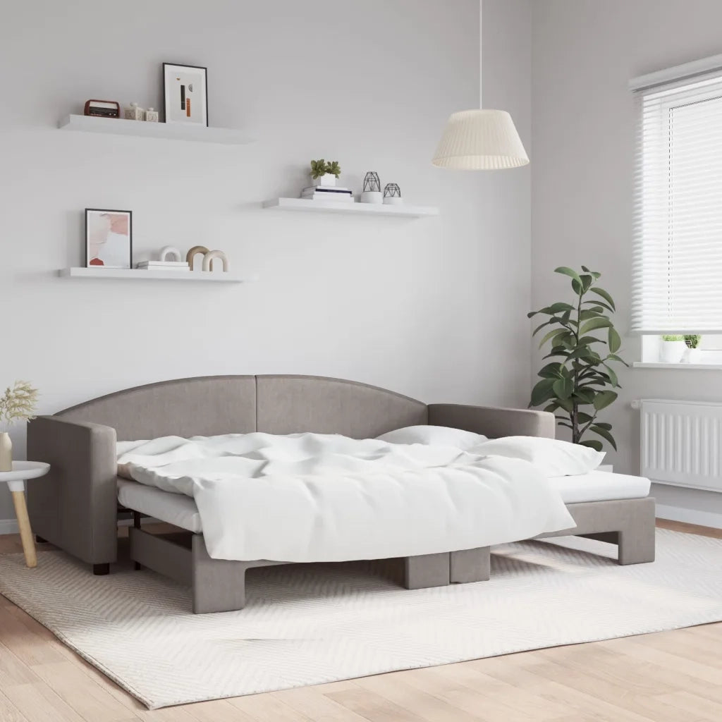 Divano letto | Sof¨¤ letto | Letto singolo Estraibile Tortora 90x200 cm in Tessuto