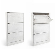 SCARPIERE A 3 ANTE CON PANNELLO RETROSTANTE IN MDF COLORE BIANCO LEGNO MISURA 63X24X115 CM LINEA HARMON
