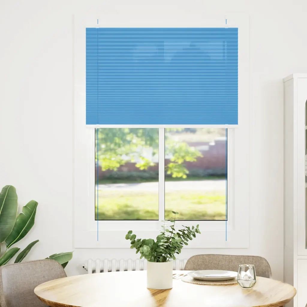 vidaXL Tenda Plissettata Blu 85x100 cm Larghezza Tessuto 84,4 cm