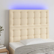 Testiera a LED-Testata con LED Crema 100x5x118/128 cm in Tessuto 111012