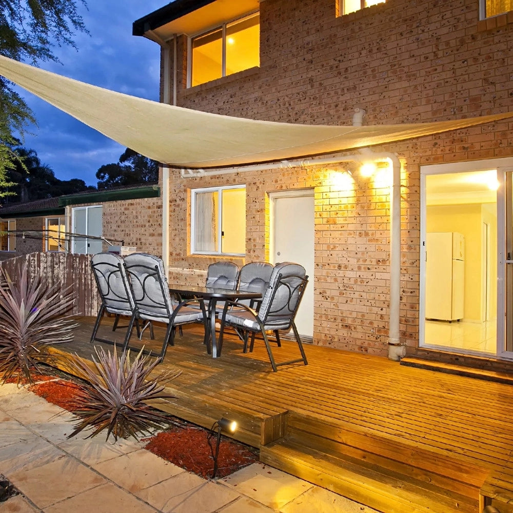 Trade Shop - Vela Tenda Triangolare Parasole Protezione Sole Ombreggiatura Giardino 3x3x3mt Beige 017019 -