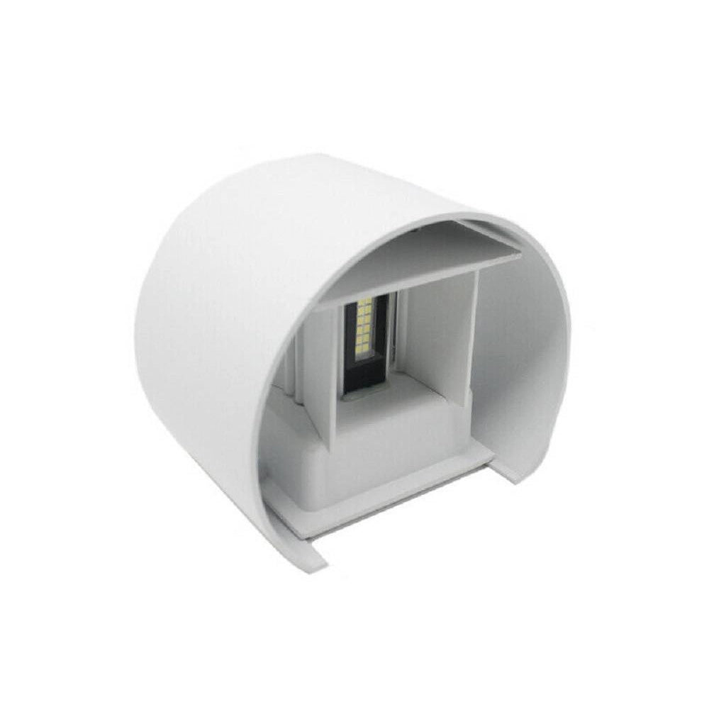 Trade Shop - Applique Parete Muro 28 Led 12 Watt Ip55 Luce Fredda Calda Up & Down Es44 Bianco -