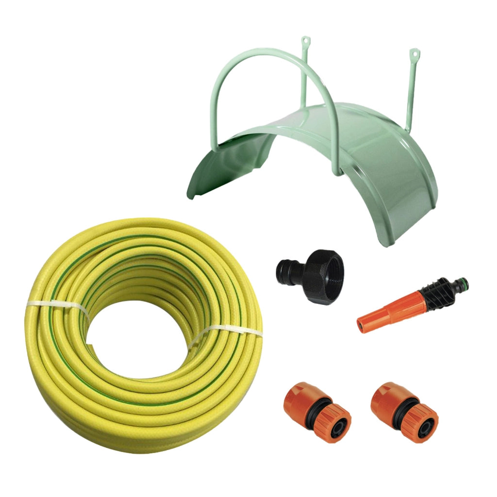 Kit Portatubo da Muro in Acciaio con Tubo 25m e Accessori Agrati