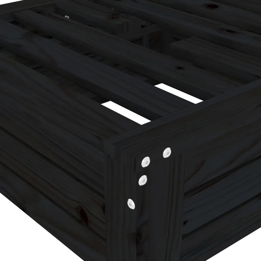 Copertura per Base Ombrellone-Supporto per ombrellone Nera in Legno Massello di Pino