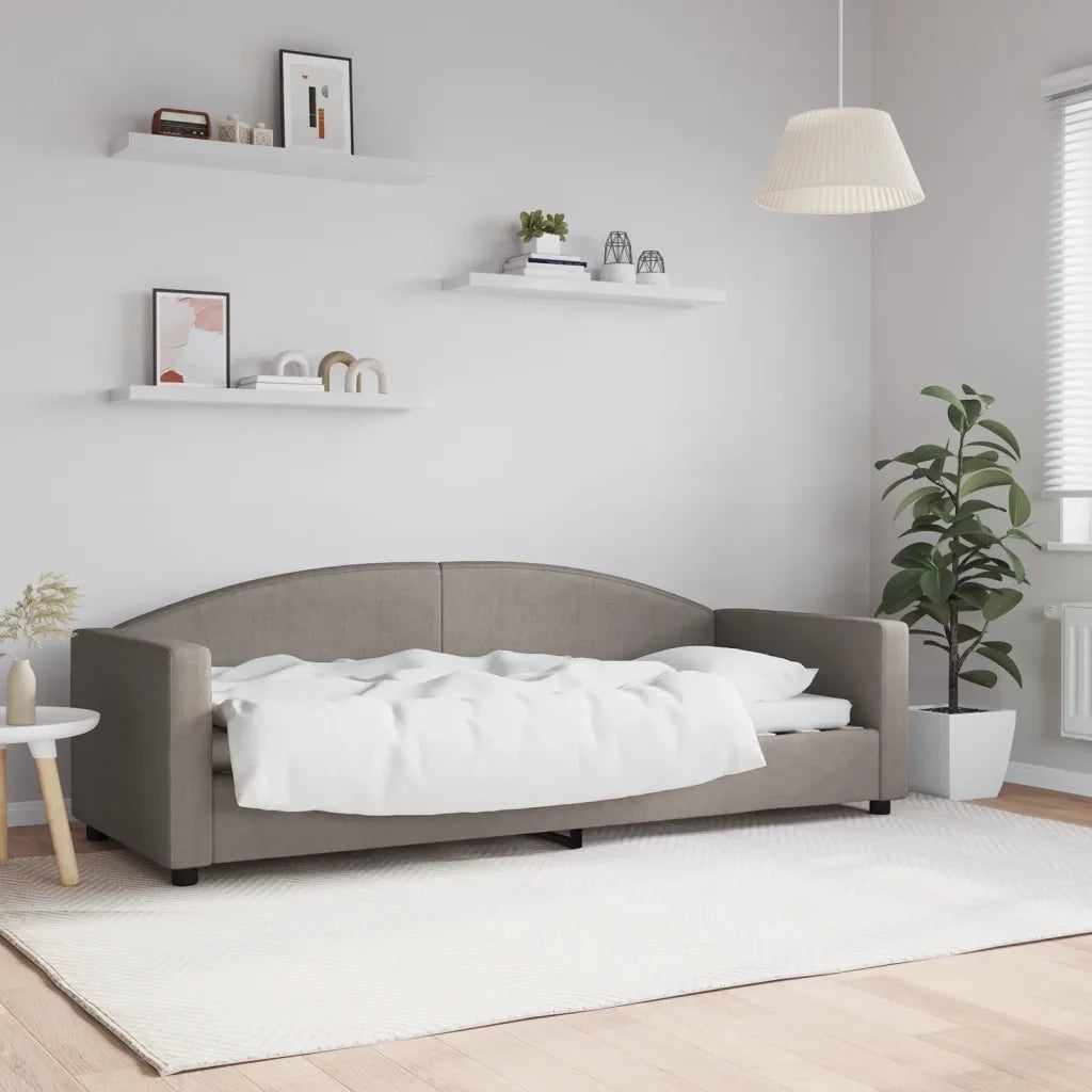 Letto singolo | Letto per adulti | Letto da Giorno Tortora 80x200 cm in Tessuto