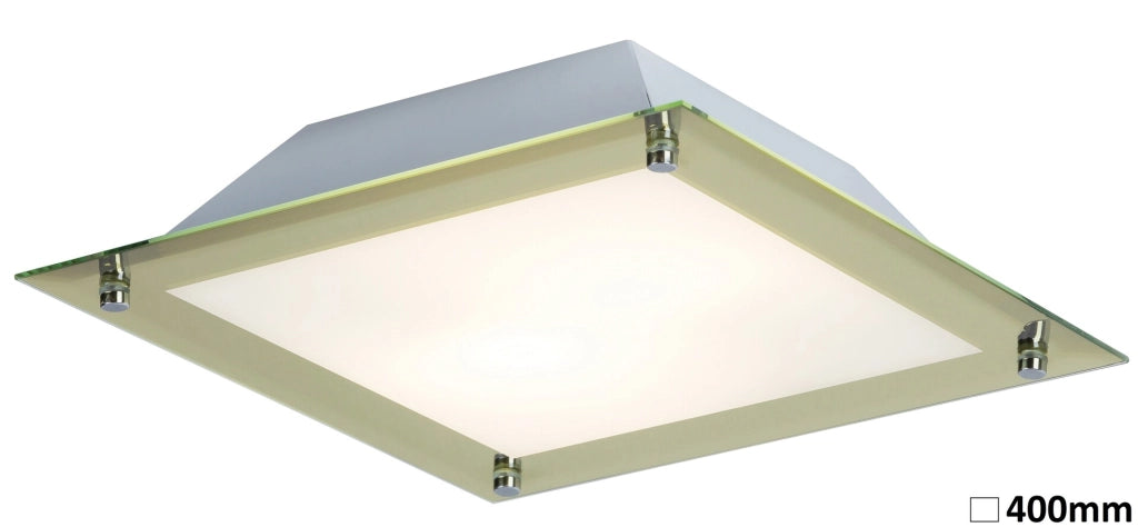 Plafoniera LED quadrata 40cm oro vetro 18W Rabalux