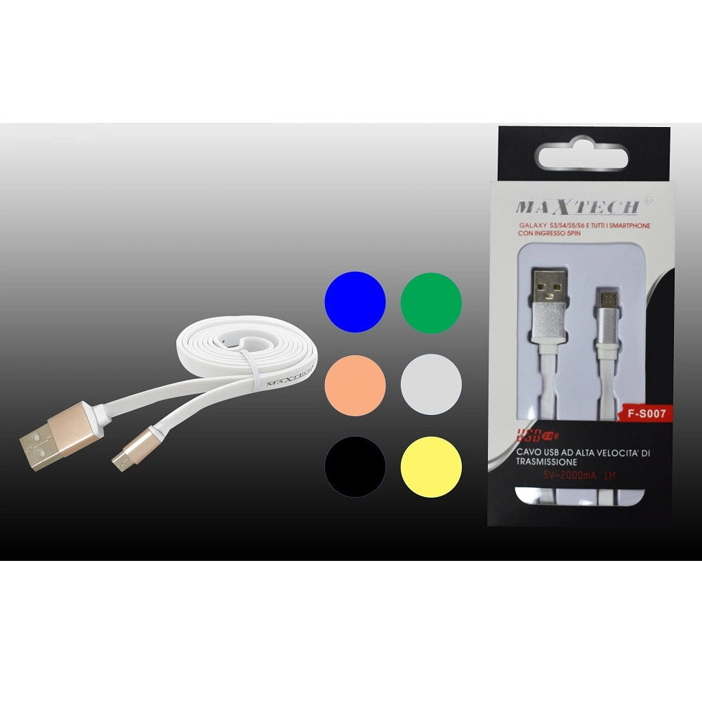 Trade Shop - Cavo Cavetto Per Samsung Galaxy Micro Usb Carica Dati Caricatore Maxtech F-s007 -