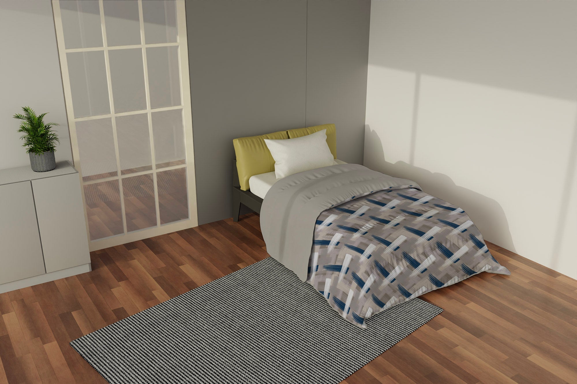 Trapunta Invernale Matrimoniale Stampata in Microfibra 300gr Double Face Pennellate