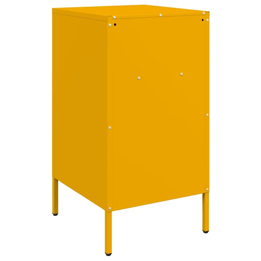 Comodini 2 pz-Set di 2 Tavolino da notte Giallo Senape 36x39x68 cm in Acciaio 520168