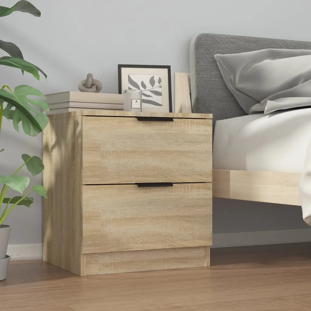 Set di 2 Comodini | Armadio da Notte | Mobiletto da notte Rovere Sonoma in Legno Multistrato