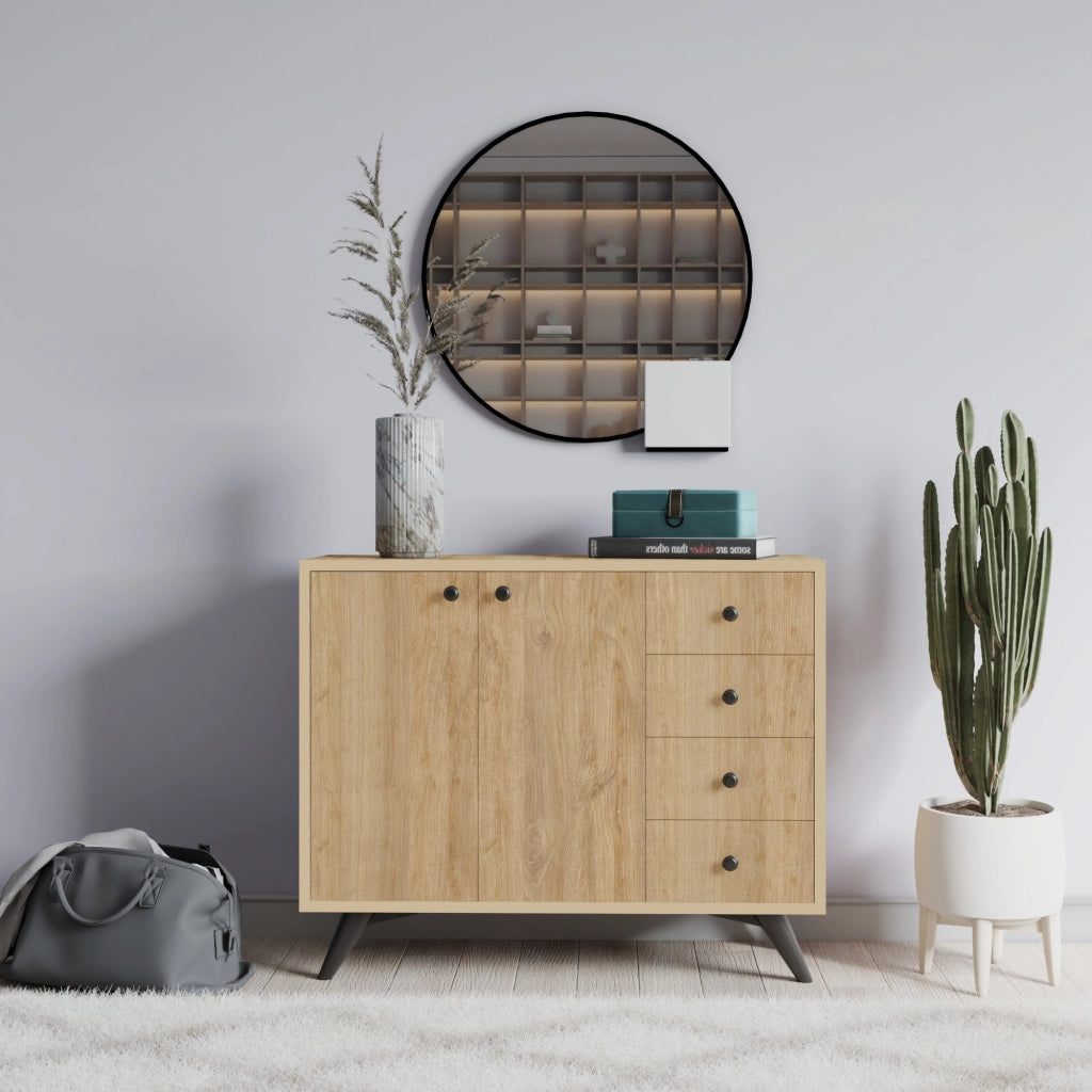 Credenza in legno "Waga" - 100 x 35 x 82 cm - Marrone