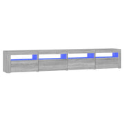 Mobile TV multimediale mensola TV credenza mobile TV sala da pranzo soggiorno camera da letto con luci LED Sonoma 240 x 35 x 40 cm grigio 02_0026815